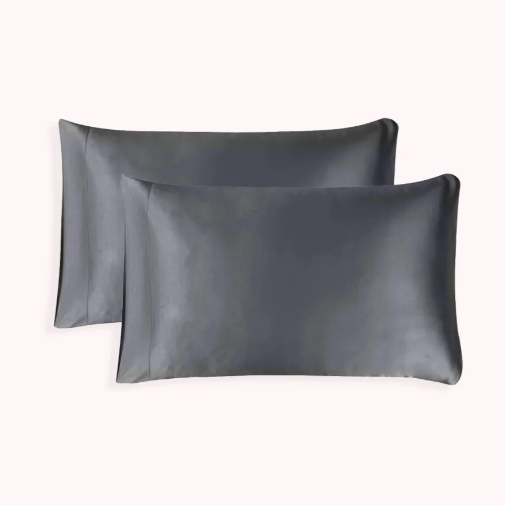 Charcoal Gray Essential Satin Pillowcases